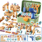 💞Mais de 50.000 unidades vendidas! 🔧🧒 50% de desconto! Kit de Ferramentas Educativas DIY para Crianças - Conjunto de Construção STEM, inclui berbequim, mais de 124 peças e caixa organizadora 🛠️✨