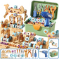 💞Mais de 50.000 unidades vendidas! 🔧🧒 50% de desconto! Kit de Ferramentas Educativas DIY para Crianças - Conjunto de Construção STEM, inclui berbequim, mais de 124 peças e caixa organizadora 🛠️✨