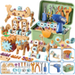 💞Mais de 50.000 unidades vendidas! 🔧🧒 50% de desconto! Kit de Ferramentas Educativas DIY para Crianças - Conjunto de Construção STEM, inclui berbequim, mais de 124 peças e caixa organizadora 🛠️✨