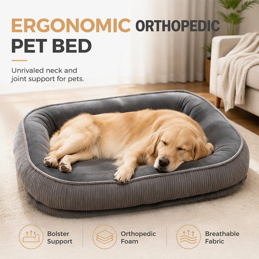 🐾 50% DESCONTO POR TEMPO LIMITADO! ☁️ Cama Ergonómica e Confortável para Animais de Estimação (Para Todas as Estações) – Acolhedora, Respirável e Macia ✨