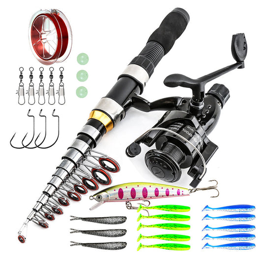 🎣🌊 Kit de Pesca Portátil para Viagem | Vara Telescópica Compacta para Acampamentos e Viagens de Carro