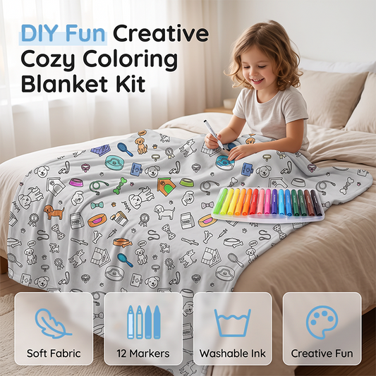 ⏳Oferta por tempo limitado com 50% de desconto⏰Kit de Manta para Colorir Criativa e Acolhedora🎨🛋️