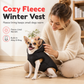 🐕 Casaco Quente com Capuz para Animais de Estimação: Colete de Inverno em Polar Grosso, Corta-vento, com Peitoral Integrado, para Cães de Porte Pequeno e Médio
