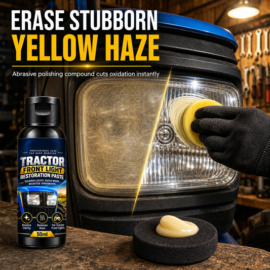🥳Sucesso Viral de 2026🥳💞 Mais de 50.000 unidades vendidas! 🚜💡 Oferta a metade do preço! Pasta para Restauro de Faróis — Remova facilmente o amarelado e as manchas das lentes dos faróis dos tratores e de todo o tipo de veículos 🌙✅