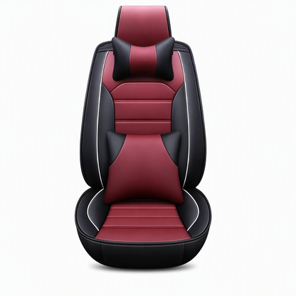 🚗 Capas em Pele com Cobertura Total para Bancos de Carro – Proteção para Todas as Estações e Design Elegante com Faixas ✨