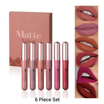 🌸Kit de Batons Líquidos com Acabamento Mate Aveludado (6 Peças)