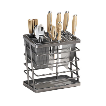 ✨Suporte para Facas de Cozinha e Organizador de Talheres em Aço Carbono