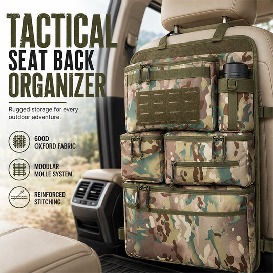 🚙 50% DESCONTO POR TEMPO LIMITADO! 🎒 Organizador Tático de Alta Resistência para Banco Traseiro de Carro – Resistente ao desgaste, com múltiplos bolsos e fácil de instalar 🛠️