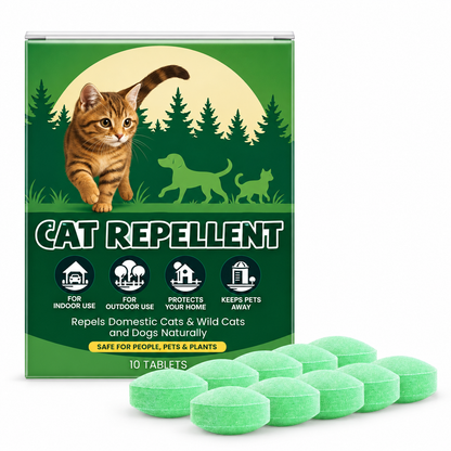 🌿🐱 Comprimidos Repelentes de Gatos com Extratos Vegetais – Fórmula Suave, Mantém os Gatos Afastados Naturalmente