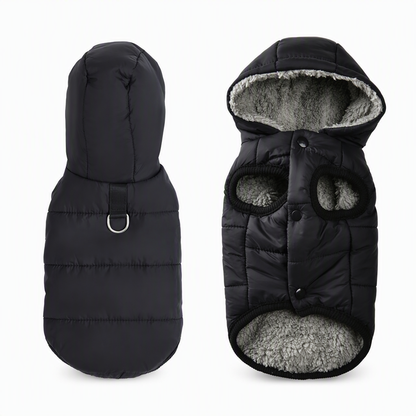 🐕 Casaco Quente com Capuz para Animais de Estimação: Colete de Inverno em Polar Grosso, Corta-vento, com Peitoral Integrado, para Cães de Porte Pequeno e Médio
