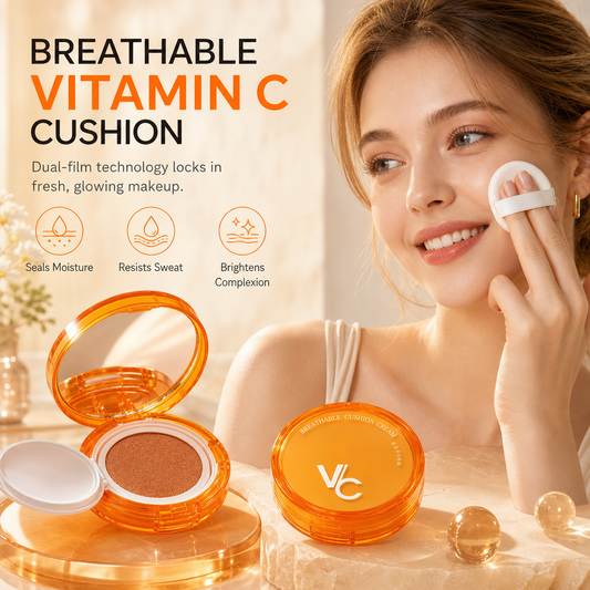 ✨Base Cushion com Vitamina C de Textura Leve