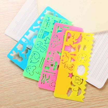 🔥Conjunto de Stencils de Desenho Infantil – Kit com 4 Peças