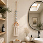 🧺 Decorative Beaded Towel Hanger: Ceramic Beads, Jute Rope, Wooden Ring