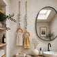 🧺 Decorative Beaded Towel Hanger: Ceramic Beads, Jute Rope, Wooden Ring