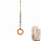 🧺 Decorative Beaded Towel Hanger: Ceramic Beads, Jute Rope, Wooden Ring