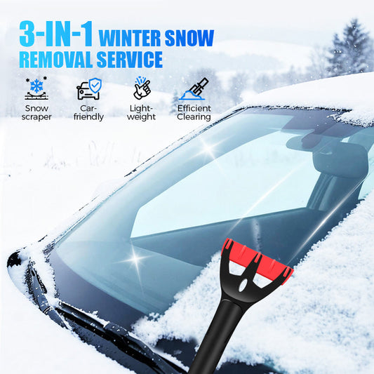 Pá de neve automóvel multifuncional com raspador de gelo e escova