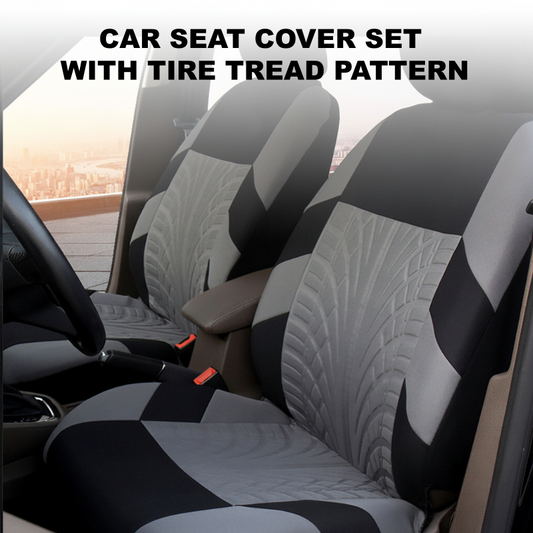 🎁💝Conjunto de Capas para Bancos de Carro com Estampa de Desenho de Pneu