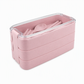 Marmita Bento de 3 Camadas com Conjunto de Talheres