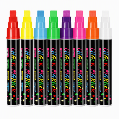 ⏳🔥Oferta por tempo limitado: 50% de desconto! Kit com 8 cores de marcadores de giz líquido apagáveis.