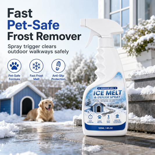 ✨Spray Descongelante para Exterior (Degraus, Caminhos, Pátios e Entradas de Canis) — Derretedor de Neve Seguro para Animais de Estimação, Ação Rápida, Seguro para Patas de Cães, 120ml