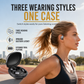 ✨✨Auscultadores Bluetooth 3 em 1 B115: modelo híbrido (clip de orelha e intra-auricular) com 6 ponteiras, cancelamento de ruído e bateria de longa duração — ideal para dormir.
