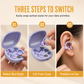 ✨✨Auscultadores Bluetooth 3 em 1 B115: modelo híbrido (clip de orelha e intra-auricular) com 6 ponteiras, cancelamento de ruído e bateria de longa duração — ideal para dormir.