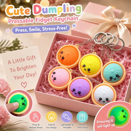 📢📢50% de desconto!! ⏰Um encantador porta-chaves anti-stress em formato dumpling – iluminado (reage ao toque)