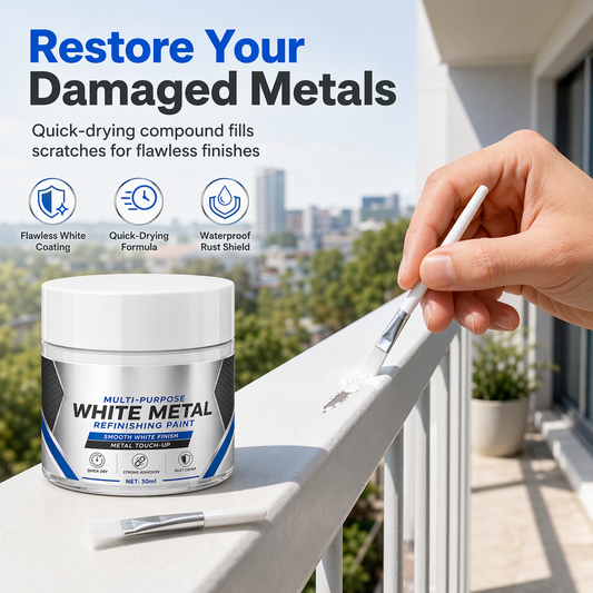 ✨Tinta de Retoque Multiusos em Metal Branco