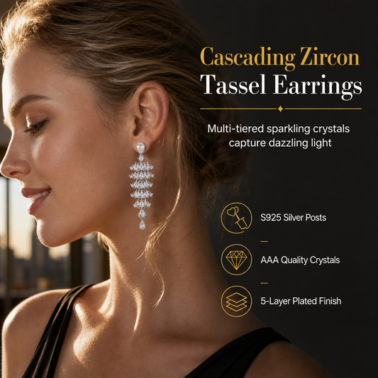 📢📢 50% de desconto!! ⏰ Brincos em forma de leque com zircónias cravejadas – Elegantes e brilhantes ✨🩵👂