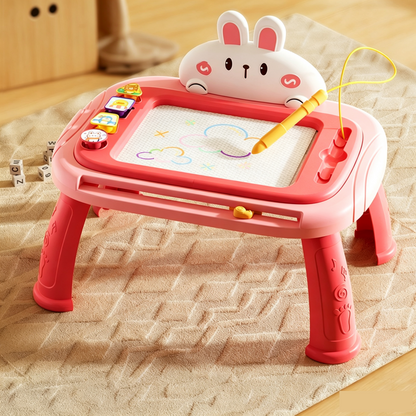 🎨 POR TEMPO LIMITADO: 50% DESCONTO! 🐰 Mesa de Desenho Magnética 4 em 1 para Crianças – Desenhos a 4 Cores, Apagável e com Suporte Ergonómico 🖍️