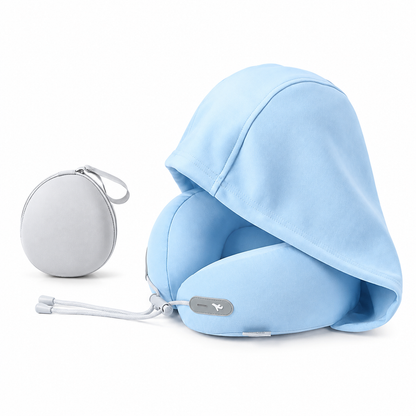 📢📢 50% DESCONTO ❄️ Almofada de pescoço para viagem com capuz e estojo para transporte