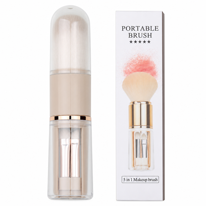 🖌️ÚLTIMO DIA DE PROMOÇÃO! 60% DESCONTO!!📢Conjunto de Pincéis de Maquilhagem Portátil Retrátil, Ferramenta Cosmética Multifunções para Viagem com Pincel para Pó, Blush e Lábios de Silicone