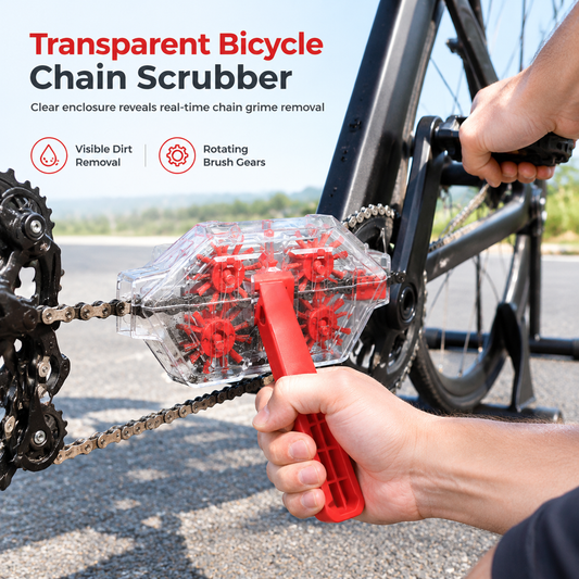 ✨Ferramenta transparente para limpeza, desengorduramento e manutenção de correntes de bicicleta