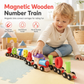 🚂 Comboio de Números em Madeira com Ímanes (Estilo Montessori) – Brinquedo Divertido para a Aprendizagem Inicial 🔢✨