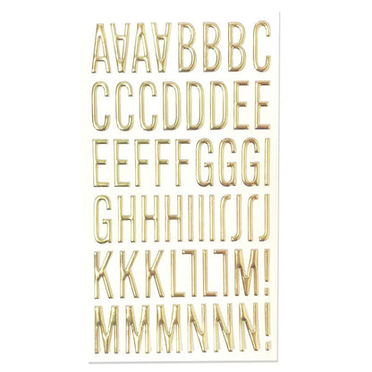 DIY 3D Gold Alphabet & Number Puffy Stickers