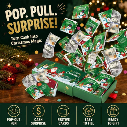 🎄Pré-venda de Natal por 17,99€!!🎅🎁Caixa de Presente Surpresa de Natal com Efeito Pop-up – Caixa Exclusiva Dobrável com Mecanismo de Salto (Estilo Envelope Vermelho)🎁