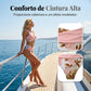 🌺👙 Conjunto de biquíni de cintura alta com motivos florais – Realça a silhueta e tem efeito adelgaçante, num estilo de férias super descontraído✨✅